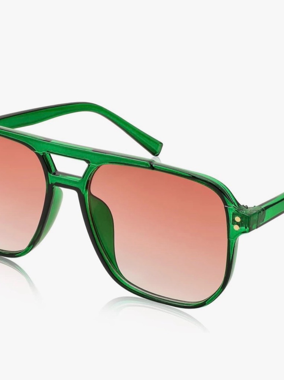 NEW! FEISEDY Retro Square Aviator - Green Retro Aviators with Pink Graident